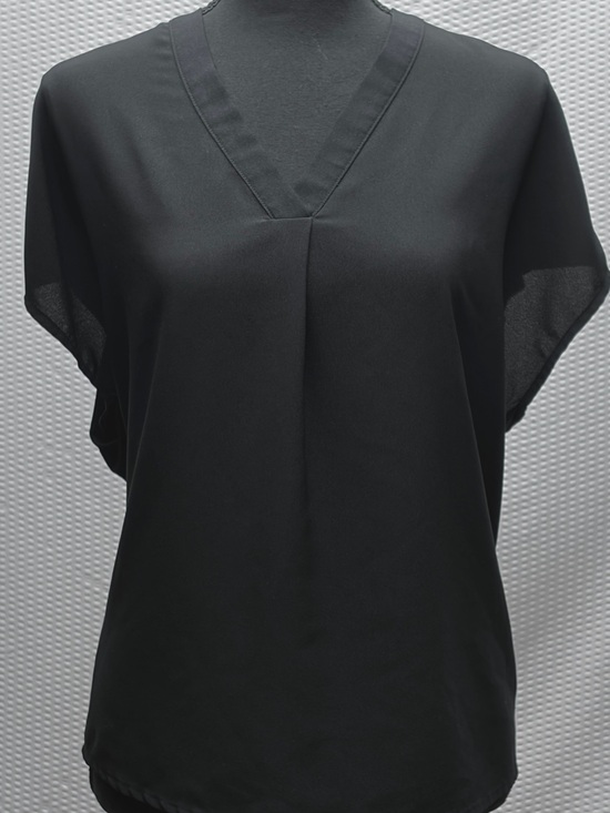 Banana Republic Tops - Banana Republic Blouse Women’s XL Black Sleeveless Deep V Neck EUC